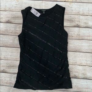 Black Sequins Ann Taylor Sleeveless Blouse
